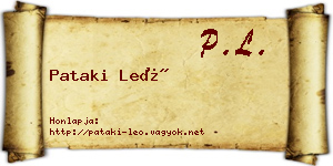 Pataki Leó névjegykártya